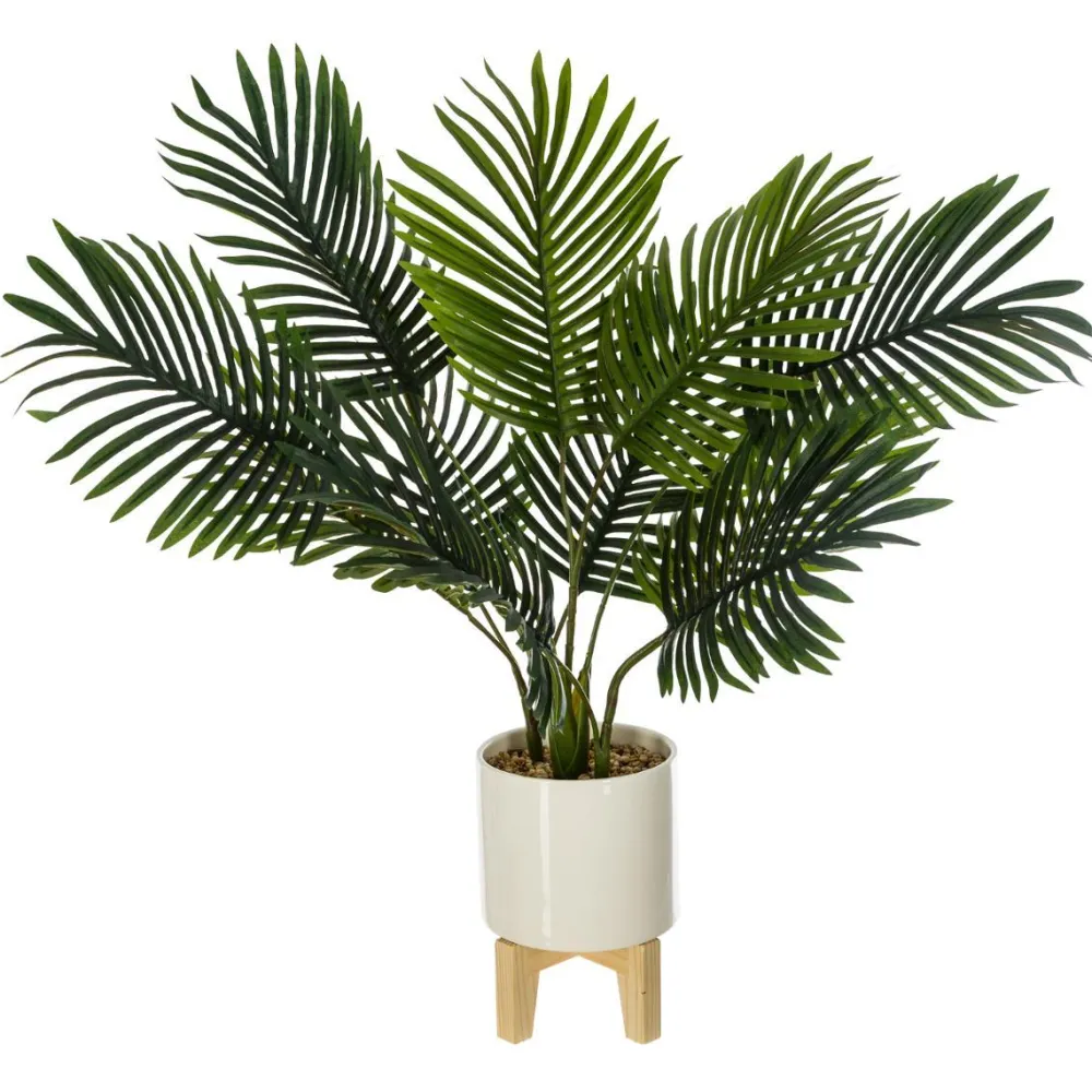 Atmosphera Palmier Ceramique Pied Bois H.72Cm- Arbres