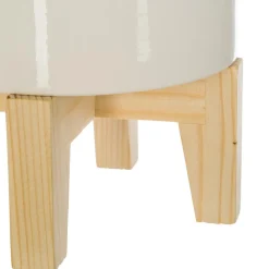 Atmosphera Palmier Ceramique Pied Bois H.72Cm- Arbres