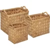 maxibazar Panier Bois Clair Rectangle D.26X19X23.5Cm- Paniers Et Cagettes