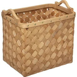 maxibazar Panier Bois Clair Rectangle D.26X19X23.5Cm- Paniers Et Cagettes