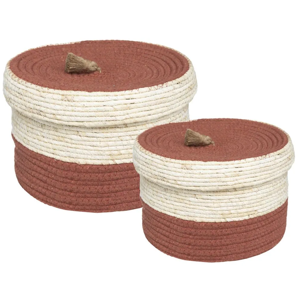 maxibazar Panier Carmen Rond D.30X20Cm- Objets De Decoration