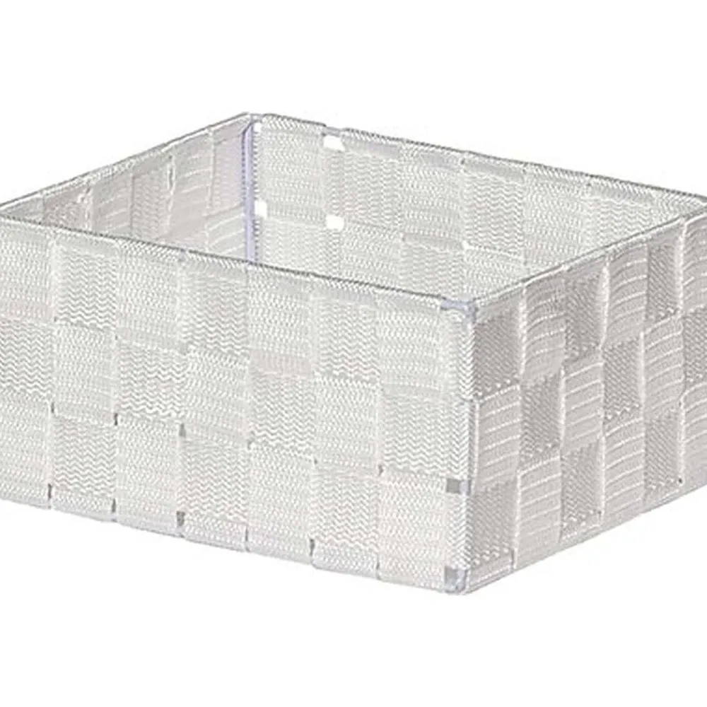 Rangements Deco|* Panier Carre Polyester Blanc Taille Xs
