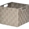 Rangements Deco|* Panier Carre Polyester Taupe Taille S