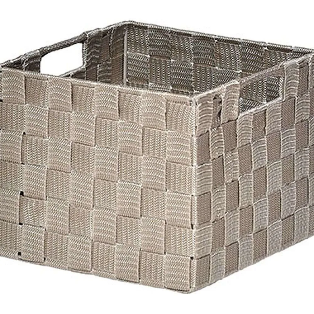 Rangements Deco|* Panier Carre Polyester Taupe Taille S