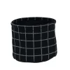 Rangement Salle De Bain|* Panier Coton Imprime Motif Carre Noir 15X12Cm