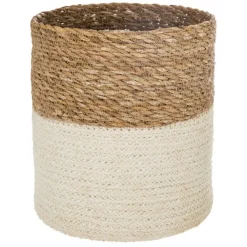 maxibazar Panier Jute Seagrass Blanc D.27X27Cm- Paniers Et Cagettes