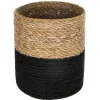 maxibazar Panier Jute Seagrass Noir D.27X27Cm- Paniers Et Cagettes