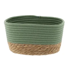 Rangement Salle De Bain|* Panier Rectangulaire 23X15X13.5Cm Kaki Naturel