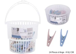 Soin Du Linge|* Panier Rond Avec 24 Pinces A Linge