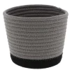Rangement Salle De Bain|* Panier Rond Coton Gris Noir D.17X14Cm