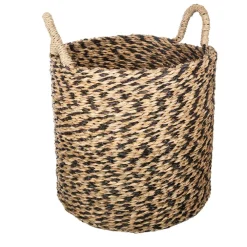 maxibazar Panier Seagrass Ethnique Rond D.35X32.5Cm- Paniers Et Cagettes