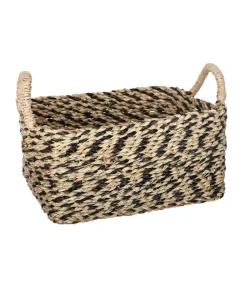 maxibazar Panier Seagrass Ethnique Rectangle D.33.5X25X14Cm- Paniers Et Cagettes