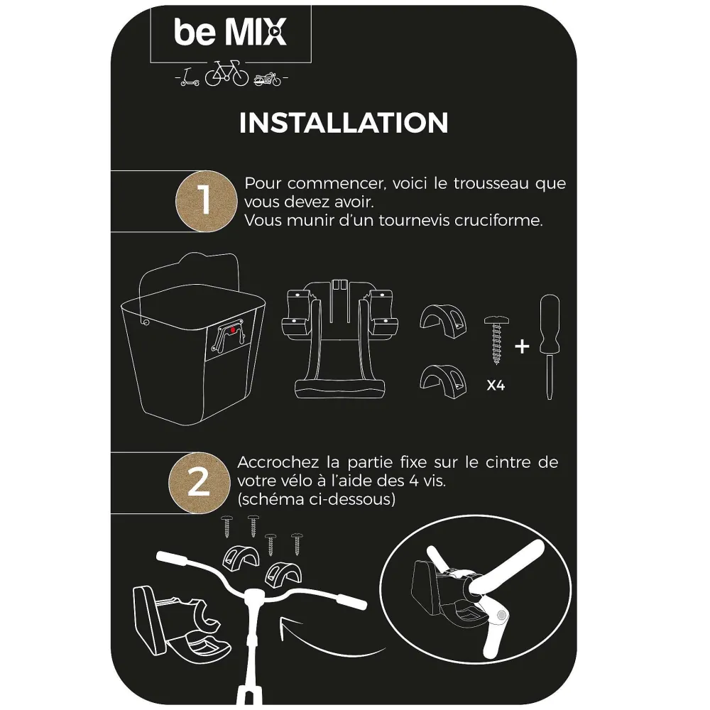 Accessoires De Vélo|* Panier Vélo Metal Noir Clip Automatique 10L