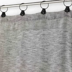 maxibazar Panneau A Anneaux 140X240Cm Tisse Linka Anthracite- Voilages
