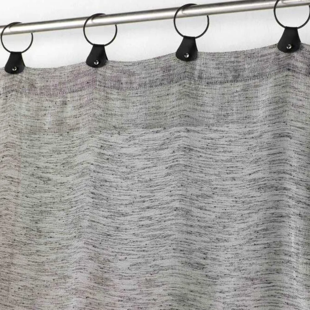 maxibazar Panneau A Anneaux 140X240Cm Tisse Linka Anthracite- Voilages