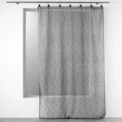 maxibazar Panneau A Anneaux 140X280Cm Voile Tisse Linka Anthracite- Voilages