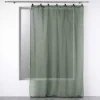 maxibazar Panneau A Anneaux 140X280Cm Voile Tisse Linka Kaki- Voilages