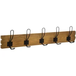 Atmosphera Patere 5 Crochet Bois Metal Loft- Pateres Deco