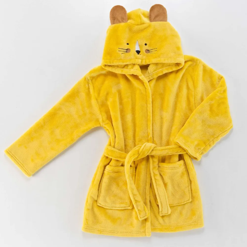 maxibazar Peignoir Enfant Flanelle Unie Brodee Timmy- Peignoirs