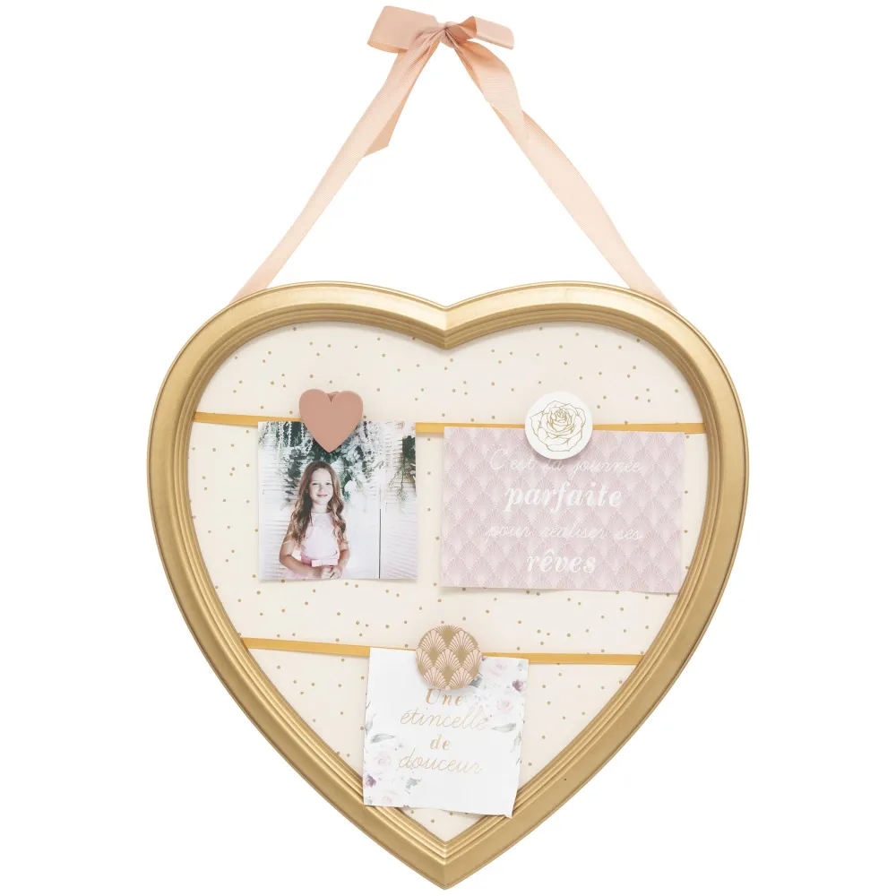 Atmosphera Pele Mele Coeur Dore- Decorations Murales