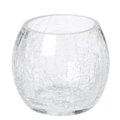 Atmosphera Photophore Verre Craquele Rond H.7Cm- Photophores Et Luminions