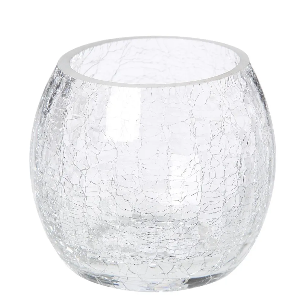 Atmosphera Photophore Verre Craquele Rond H.7Cm- Photophores Et Luminions