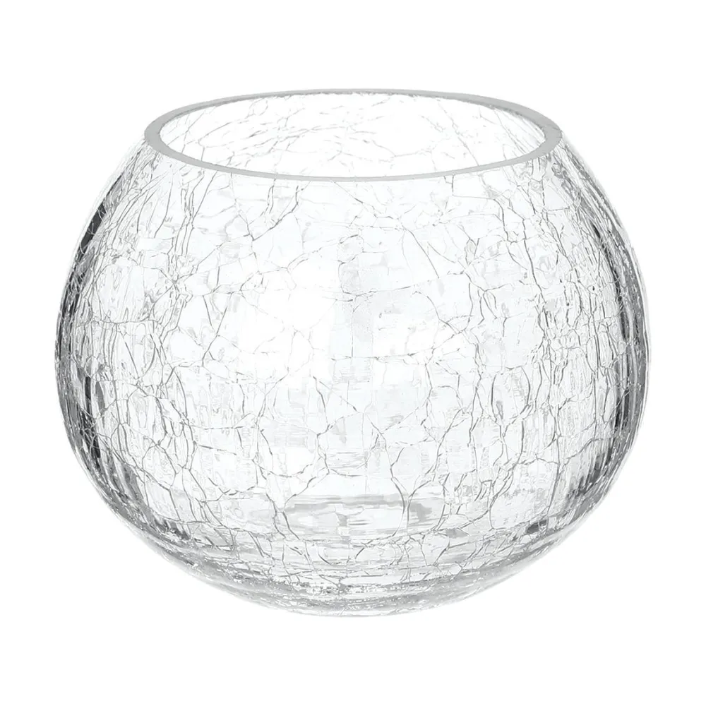 Atmosphera Photophore Verre Craquele Rond H.10Cm- Photophores Et Luminions