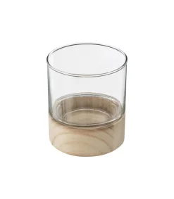 Atmosphera Photophore Verre Et Bois D.10X11.5Cm- Photophores Et Luminions