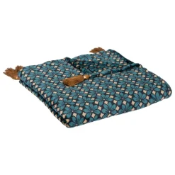 maxibazar Plaid Flanel Imprime Jil Art Deco 125X150Cm- Textile Deco