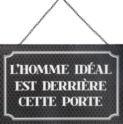 Atmosphera Plaque Metal Chic 28X18Cm- Objets Decoratifs Muraux