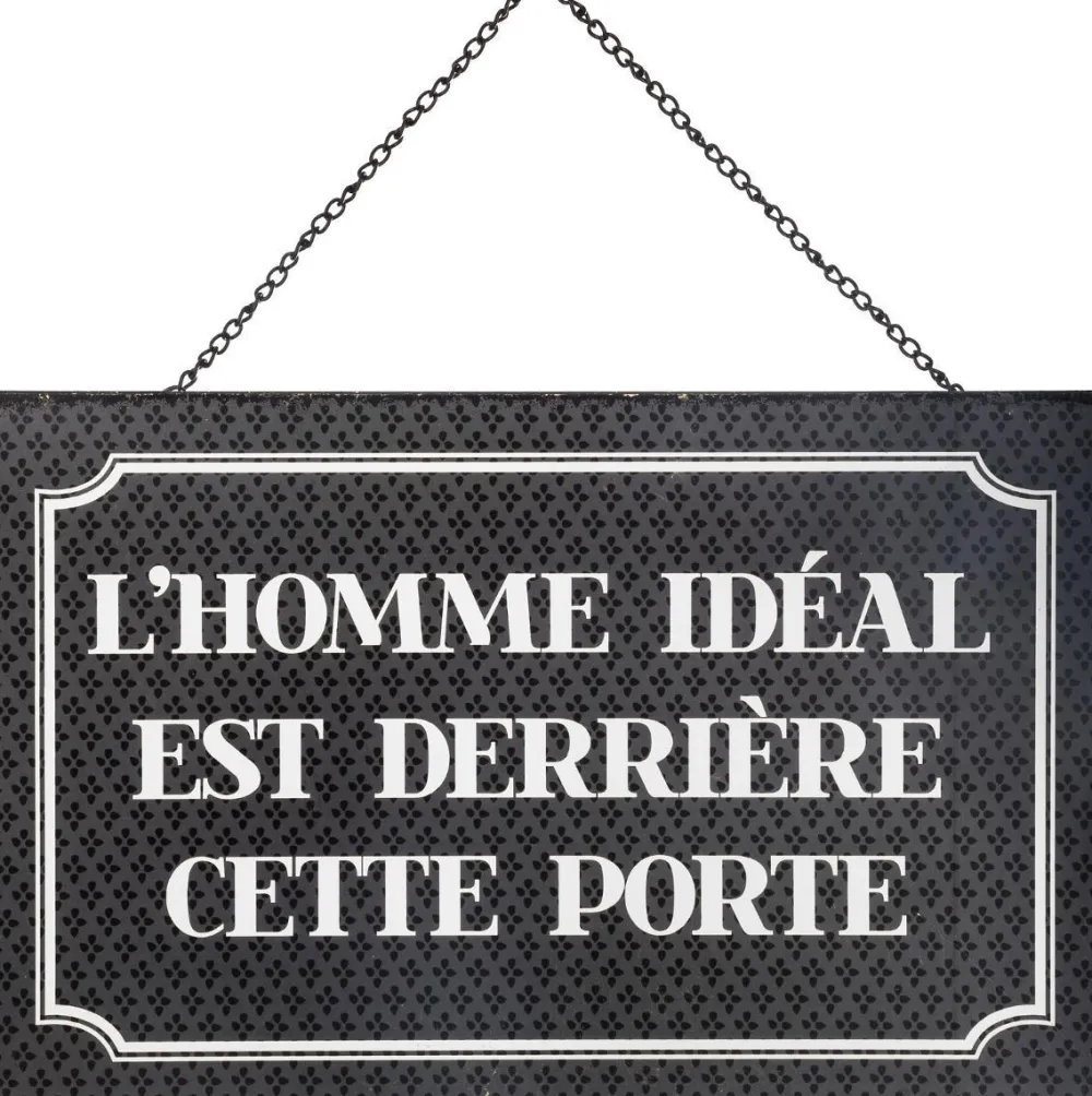 Atmosphera Plaque Metal Chic 28X18Cm- Objets Decoratifs Muraux