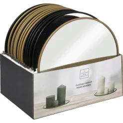 maxibazar Plateau Bougie Verre Miroir D.20Cm- Objets Et Accessoires Deco
