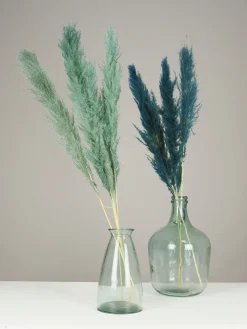 maxibazar Plumeau Pampa Naturel H.110Cm Bleu Et Vert X3 Pieces- Tiges