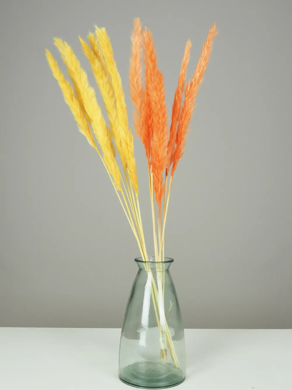 maxibazar Plumeau Pampa Naturel H.90Cm Jaune Et Orange X6 Pieces- Tiges