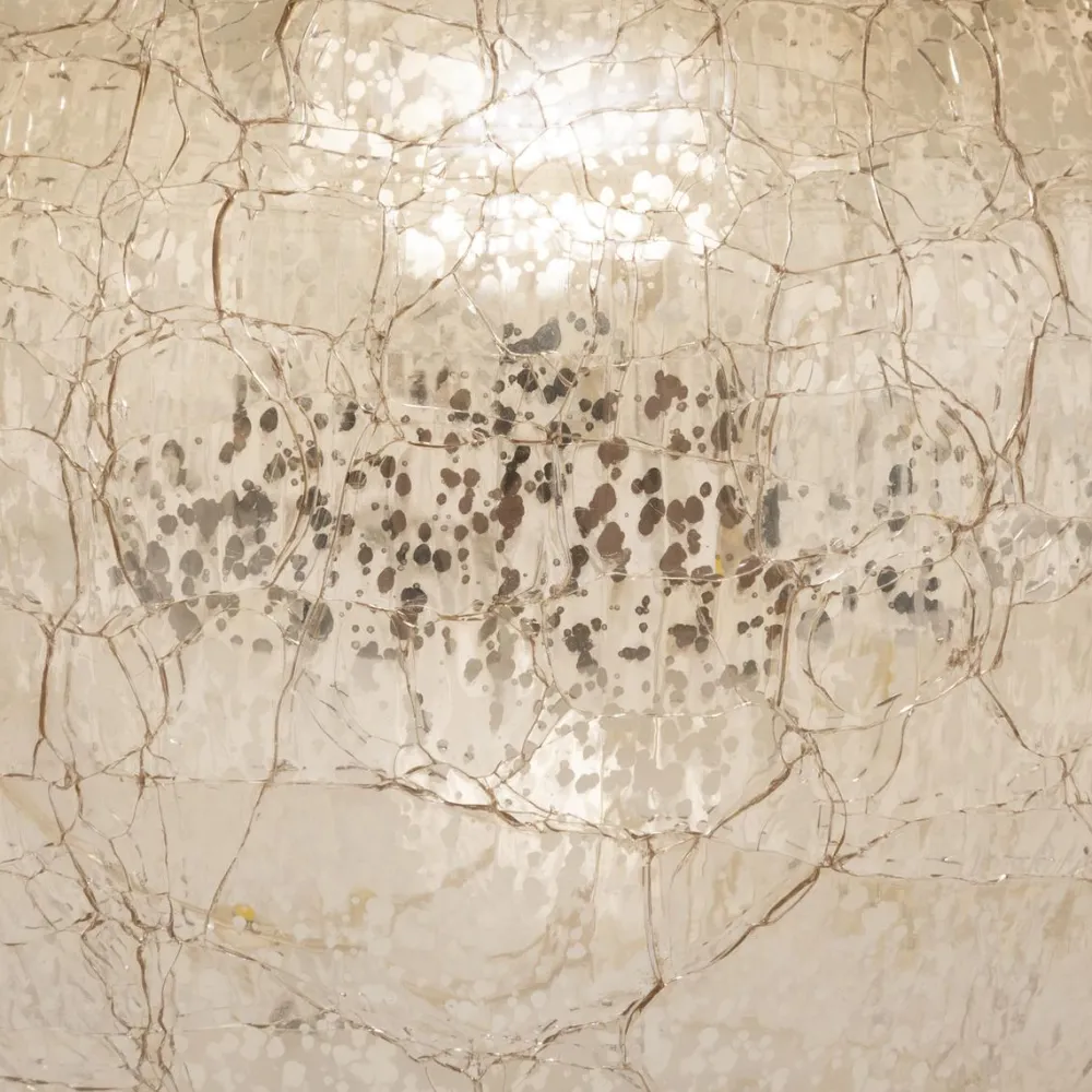 maxibazar Pomme Verre Craquele Led H.18.5Cm- Lampes Led