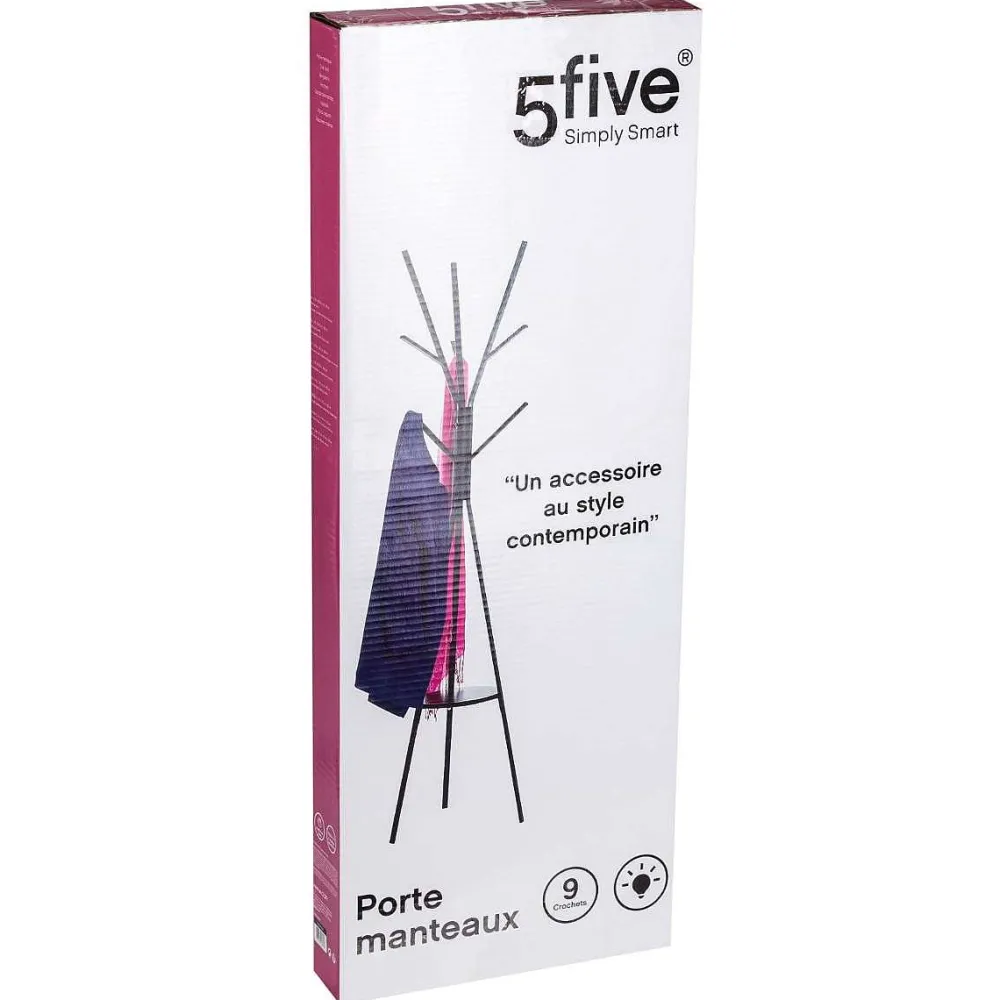 Five Meuble D'Appoint>Porte Manteaux Metal Noir 9 Tetes