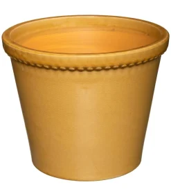 maxibazar Pot Ceramique Ocre Folk D.30.4X24.2Cm- Caches-Pot Et Jarres
