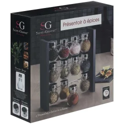Salade Et Condiments|Five Pot Epice X12 Pièces Et Support Bois