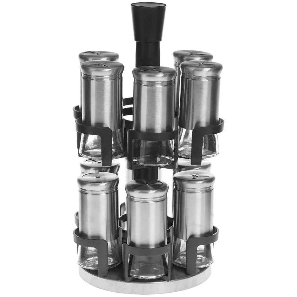 Salade Et Condiments|Five Pot Epice X12 Pièces Inox Et Rotatif