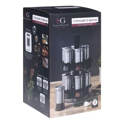 Salade Et Condiments|Five Pot Epice X12 Pièces Inox Et Rotatif
