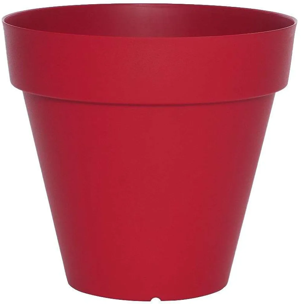 * Pots De Fleurs Et Jardinieres>Pot Fleur Resine Bac Patio Rond 20 Rouge