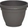 * Pots De Fleurs Et Jardinieres>Pot Fleur Resine Campane D 24 5Cm Gris Paillete
