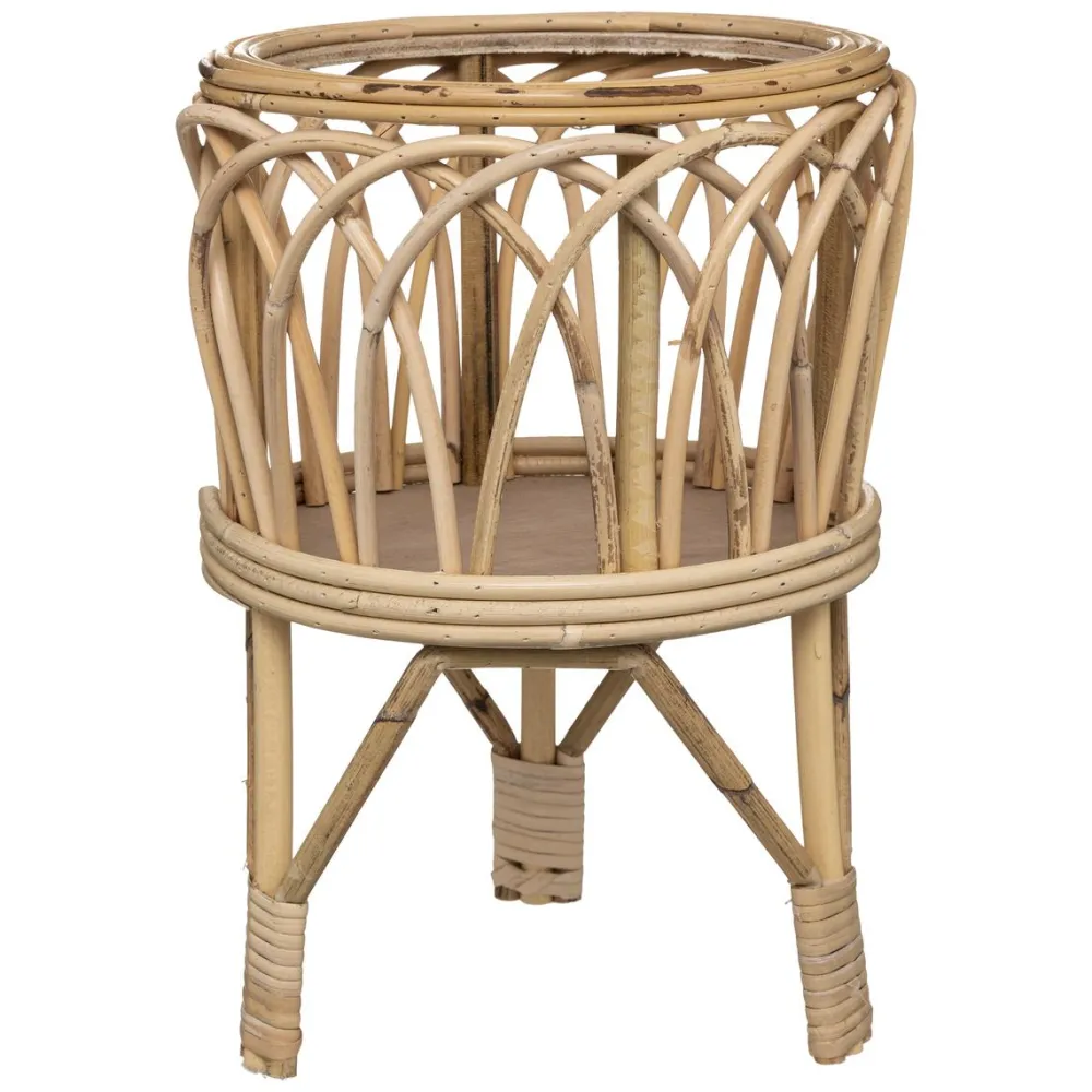 Atmosphera Pot Rotin Sur Pied Carmen D.27X39Cm- Vases Et Caches Pots