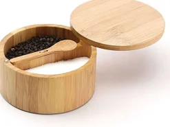 Salade Et Condiments|Five Pot Sel Poivre Et Cuillere Bambou