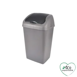 Poubelles|* Poubelle A Bascule 18L D.28X22.5X48.5Cm Gris