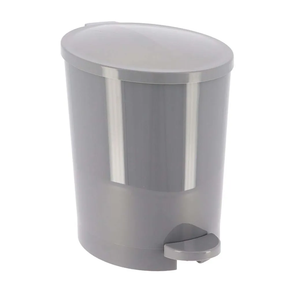 Poubelles De Salle De Bain|* Poubelle A Pedale Avec Couvercle 4L Gris