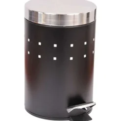 Poubelles De Salle De Bain|* Poubelle A Pedale Metal 3L Noir Couvercle Acier