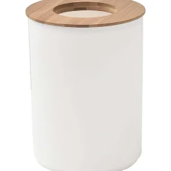 Poubelles De Salle De Bain|* Poubelle Avec Couvercle Bambou 5L Blanc Bambou