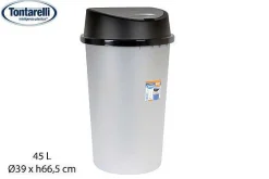 Poubelles|* Poubelle Bingo 45L Noir Argent