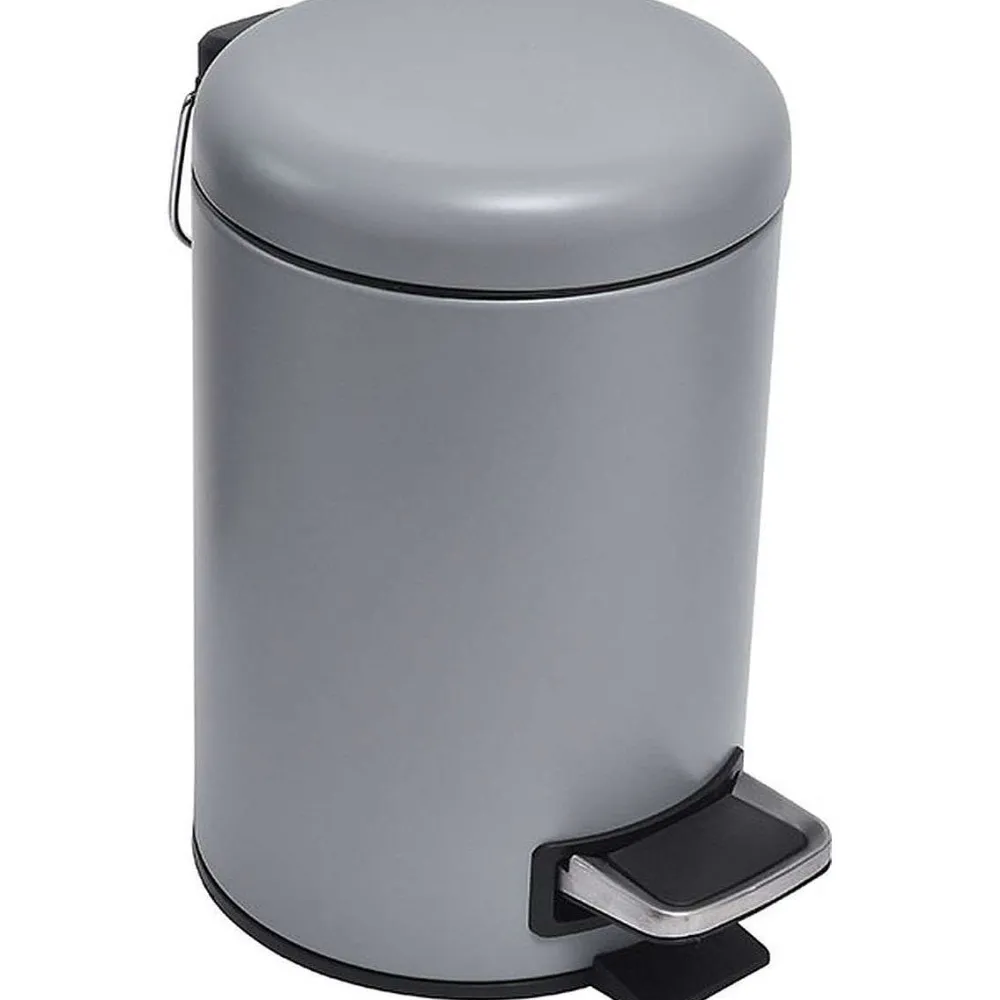 Poubelles De Salle De Bain|* Poubelle Metal 3 L Frein De Chute Gris Mat